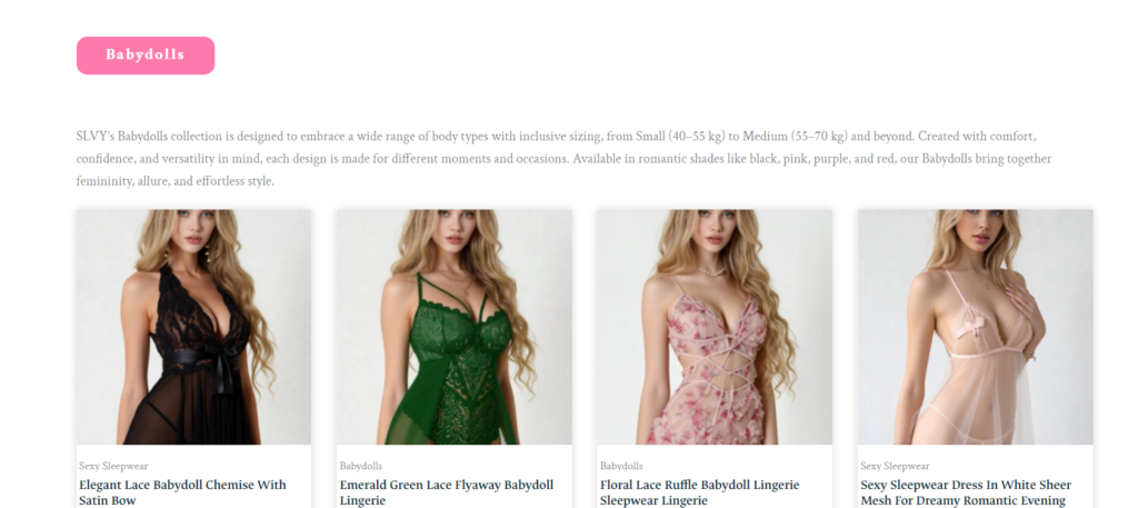 lingerie sexy babydoll