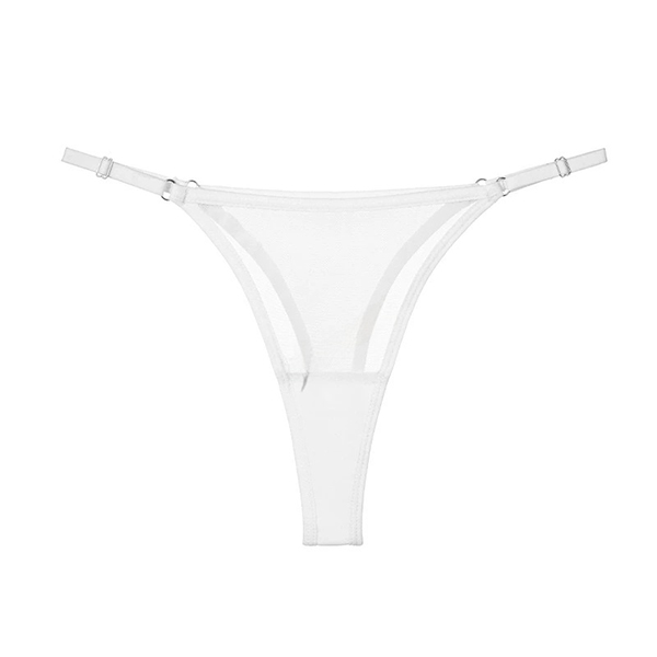 Womens Thongs Lace with Adjustable Straps, Cotton Gusset, and Colorful Sheer Panels - Image 3
