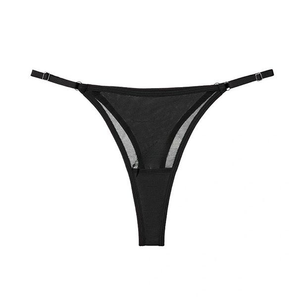 Womens Thongs Lace with Adjustable Straps, Cotton Gusset, and Colorful Sheer Panels - Image 5
