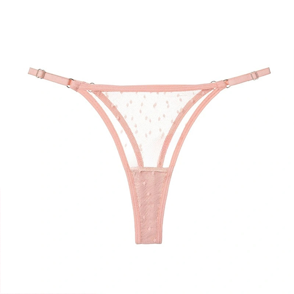Womens Thongs Lace with Adjustable Straps, Cotton Gusset, and Colorful Sheer Panels - Image 7