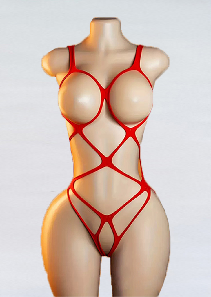 Red Strappy Teddy, Cupless Teddy and Hot Teddy Lingerie for Romantic Nights - Image 2