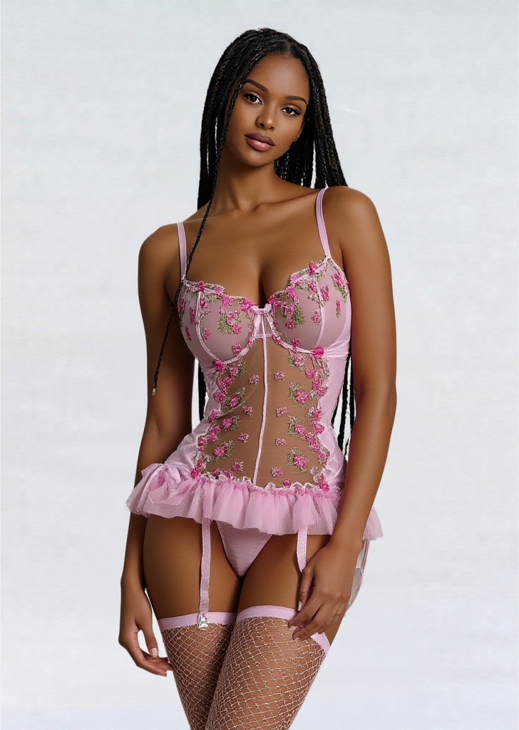 Y42 floral bustier bodysuit