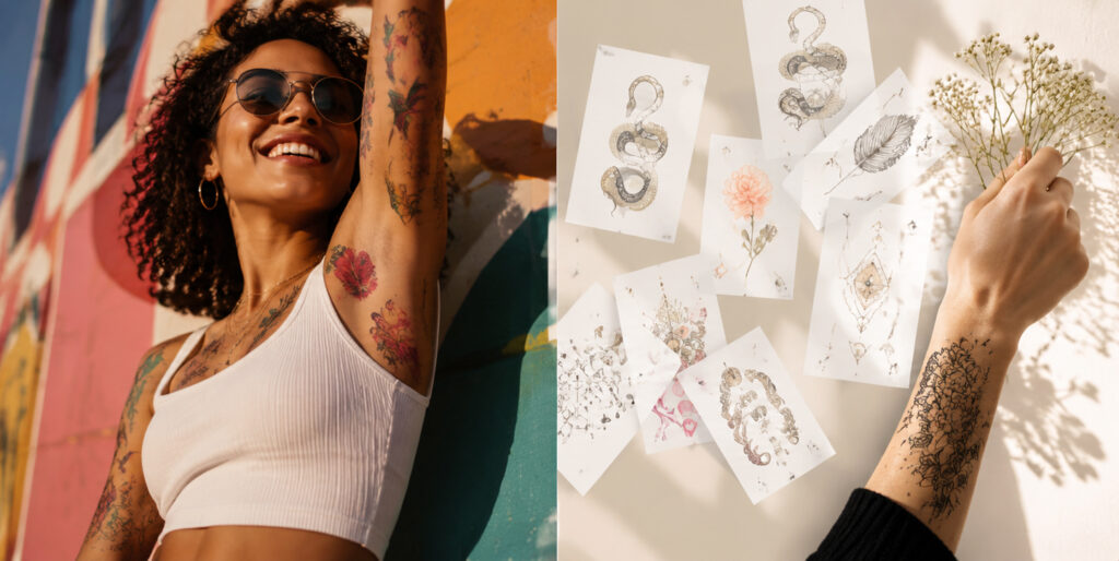 sticker sleeve tattoo women