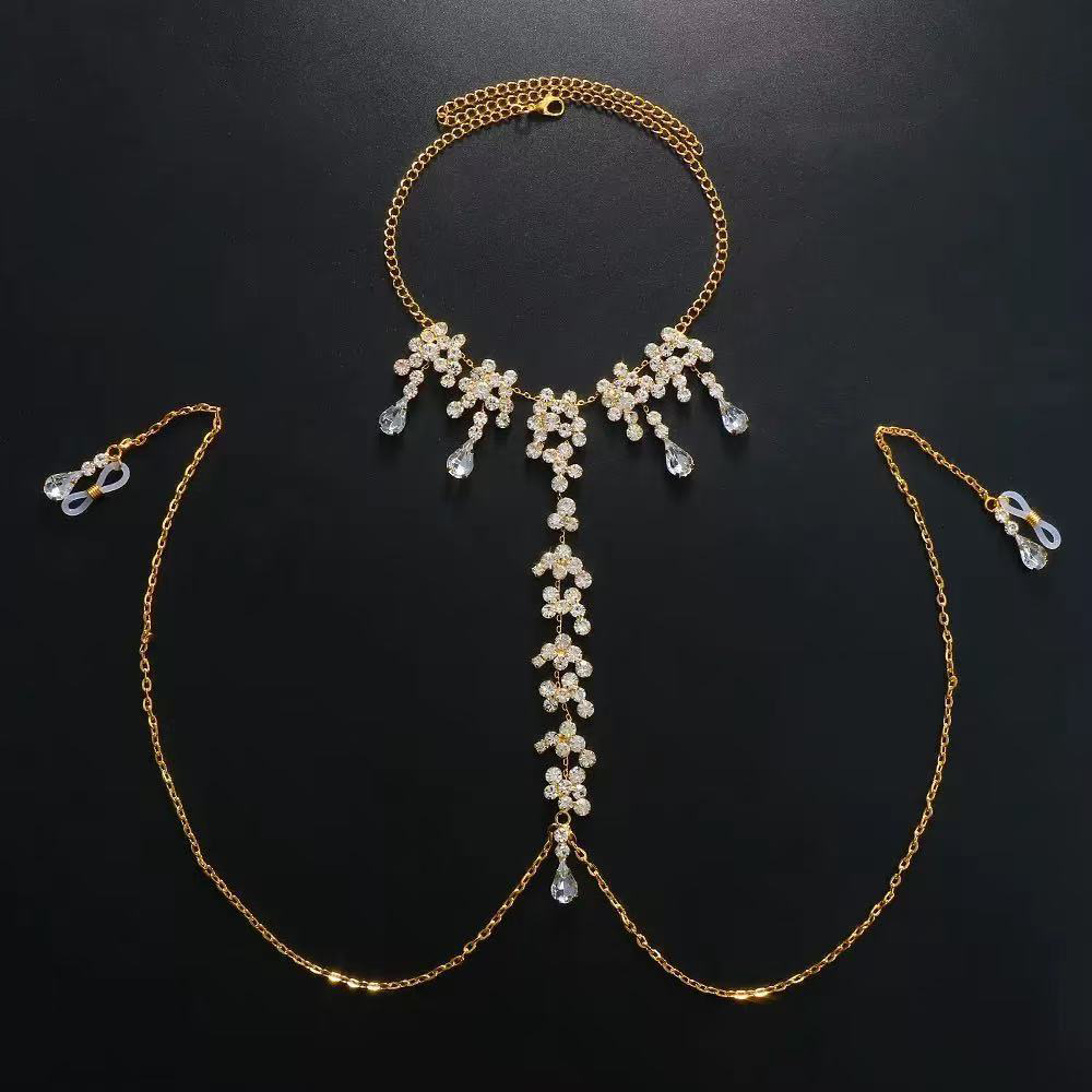 SLVY Luxury Crystal Nipple Necklace Jewelry with Non-Piercing Clamps - Image 3