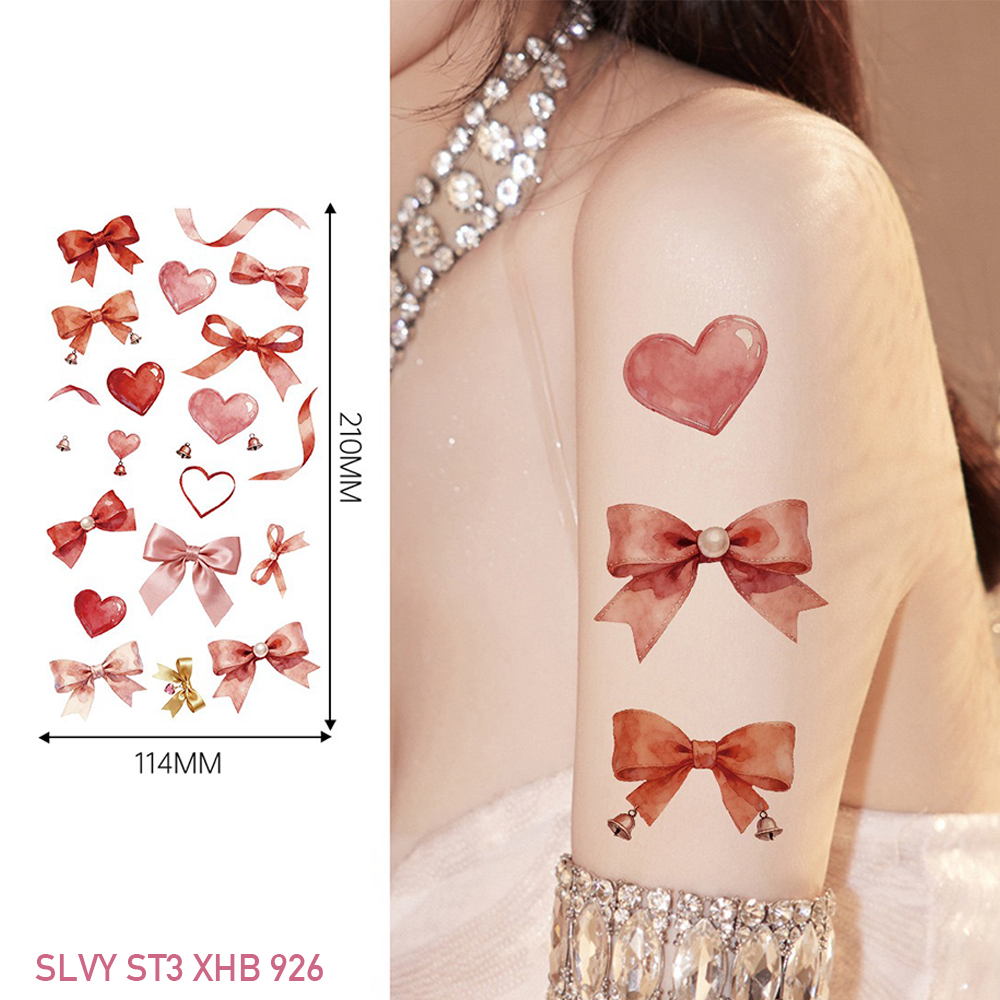 Charming Pink Ribbon Temporary Tattoos Bow Set - Image 6