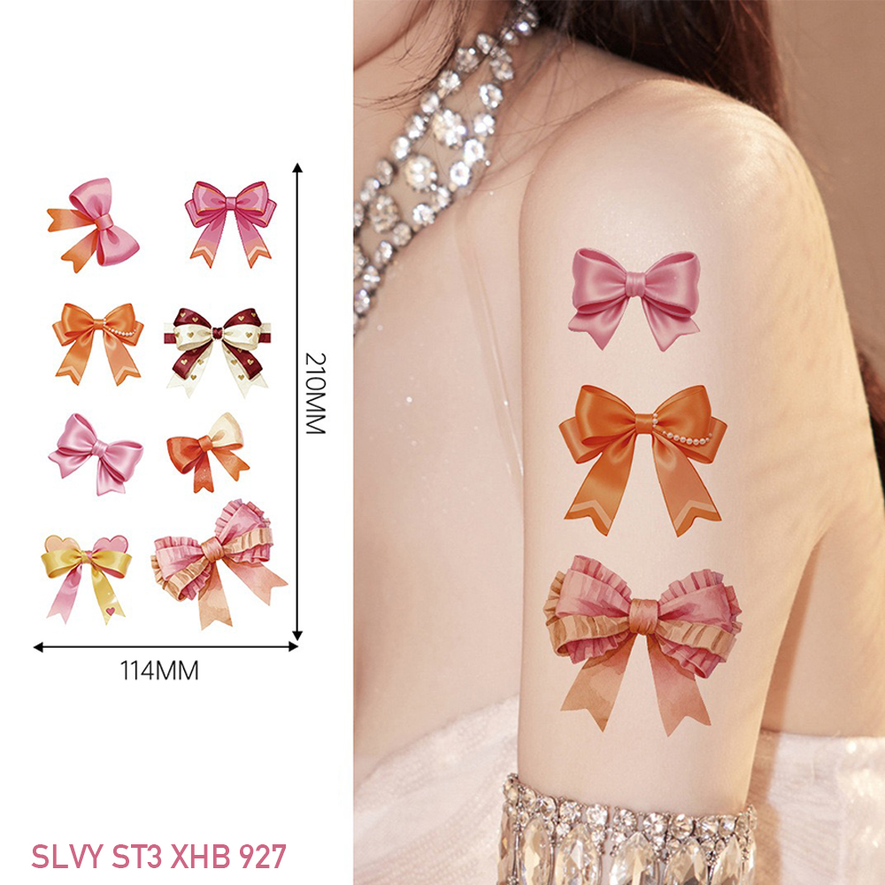 Charming Pink Ribbon Temporary Tattoos Bow Set - Image 7