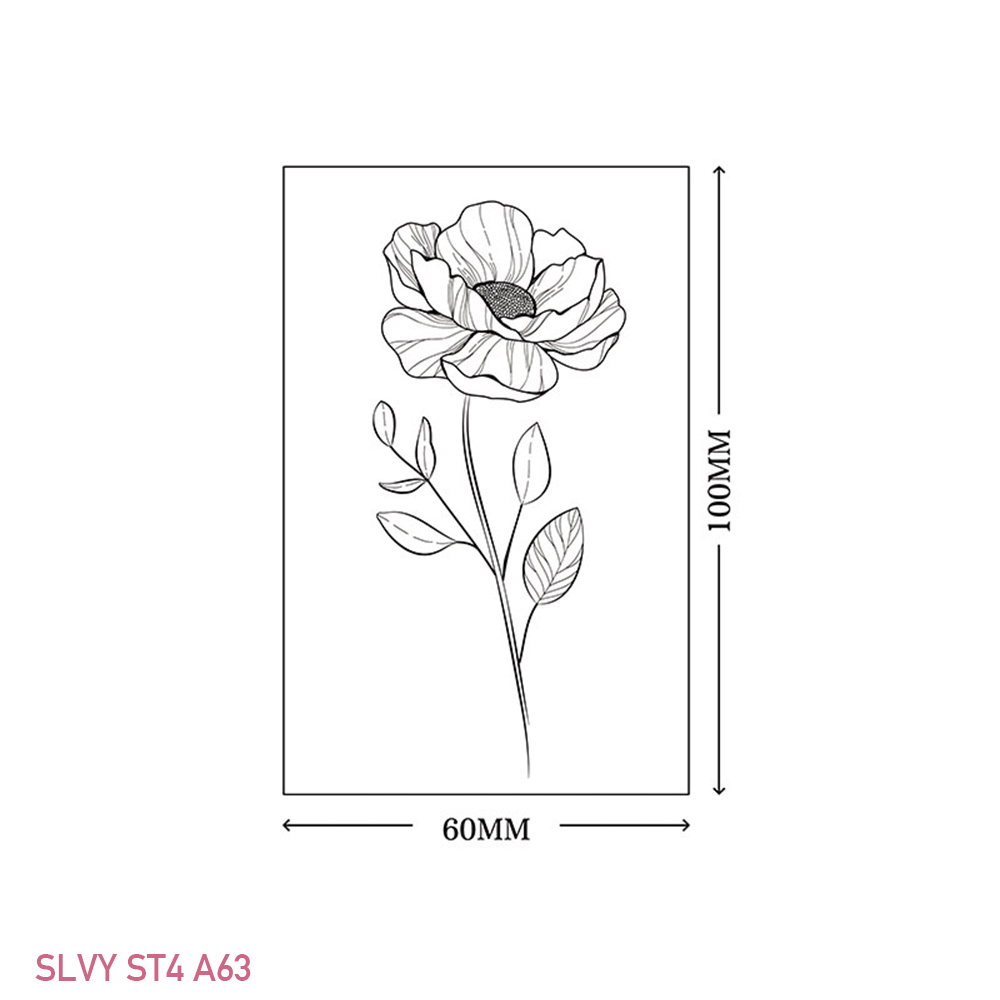 Gorgeous Floral Temporary Tattoos Black Minimalist Set - Image 27