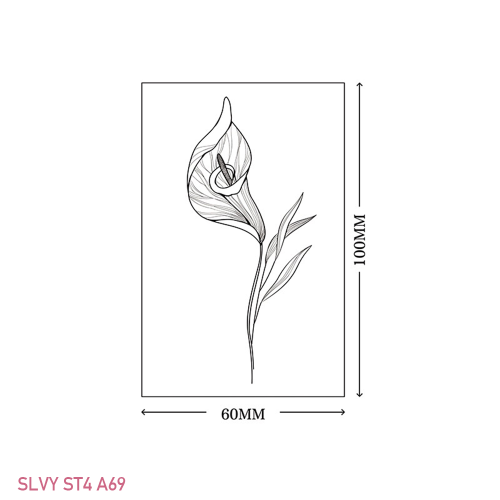 Gorgeous Floral Temporary Tattoos Black Minimalist Set - Image 22