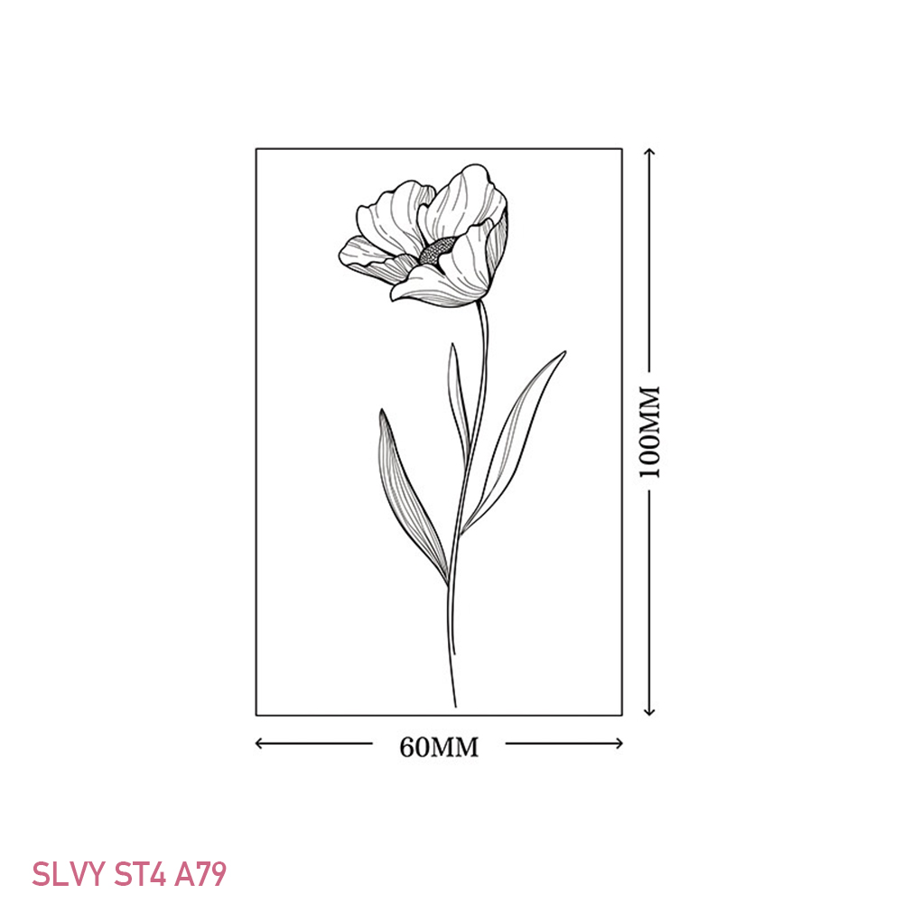 Gorgeous Floral Temporary Tattoos Black Minimalist Set - Image 12