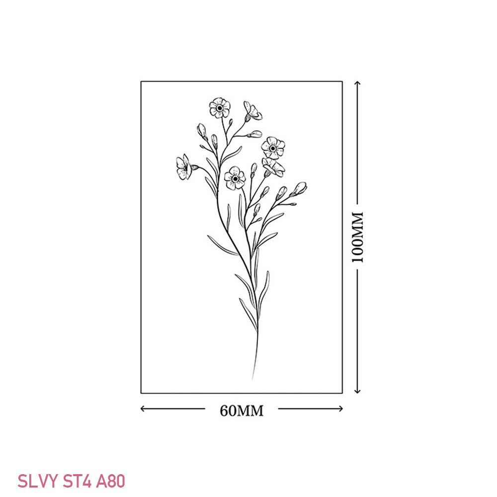 Gorgeous Floral Temporary Tattoos Black Minimalist Set - Image 11