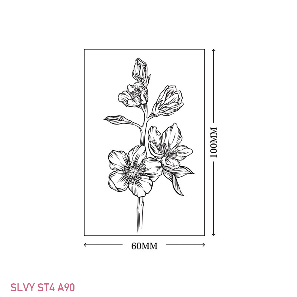 Gorgeous Floral Temporary Tattoos Black Minimalist Set - Image 24