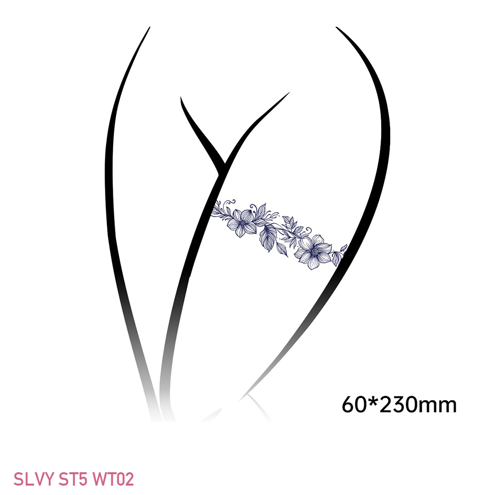 Stunning Temporary Thigh Tattoos Floral Band Set - Image 37
