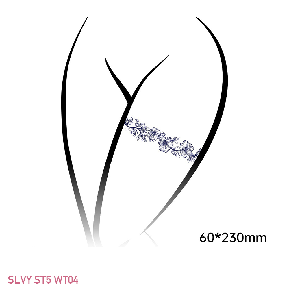 Stunning Temporary Thigh Tattoos Floral Band Set - Image 39