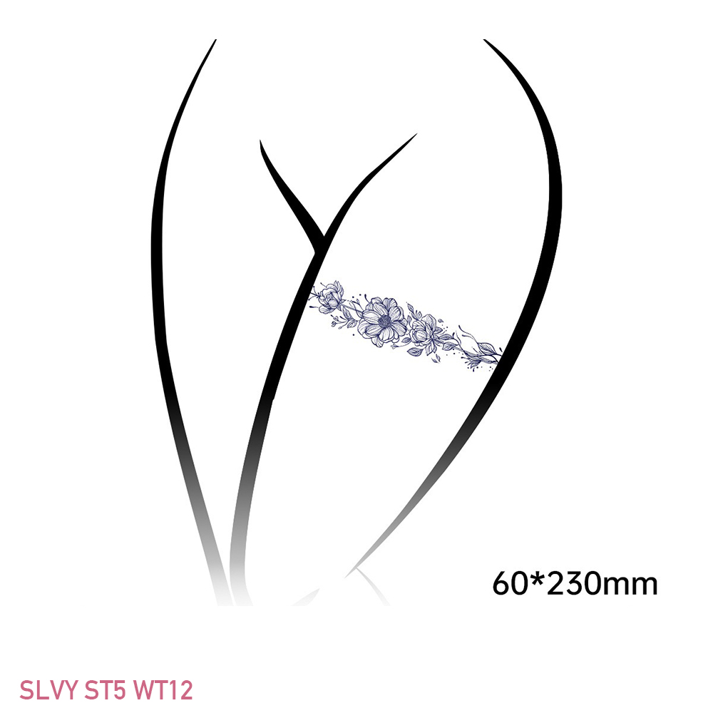 Stunning Temporary Thigh Tattoos Floral Band Set - Image 29