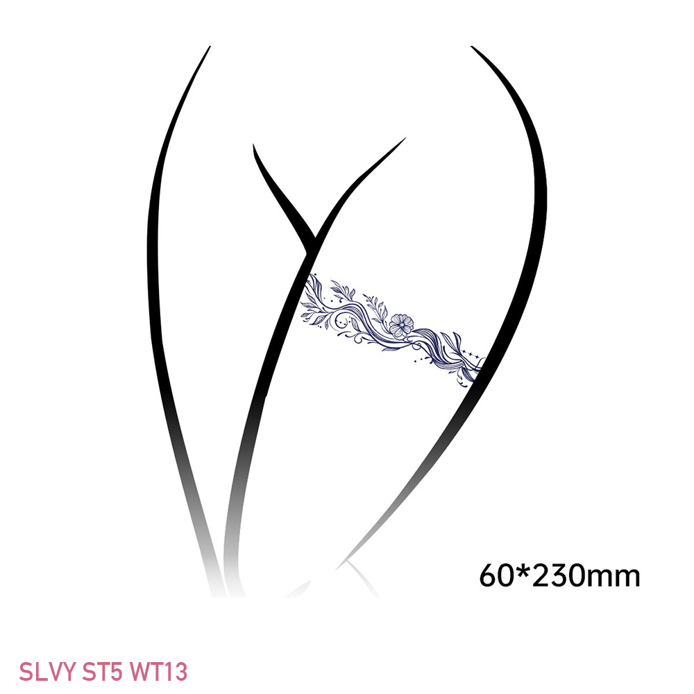 Stunning Temporary Thigh Tattoos Floral Band Set - Image 28
