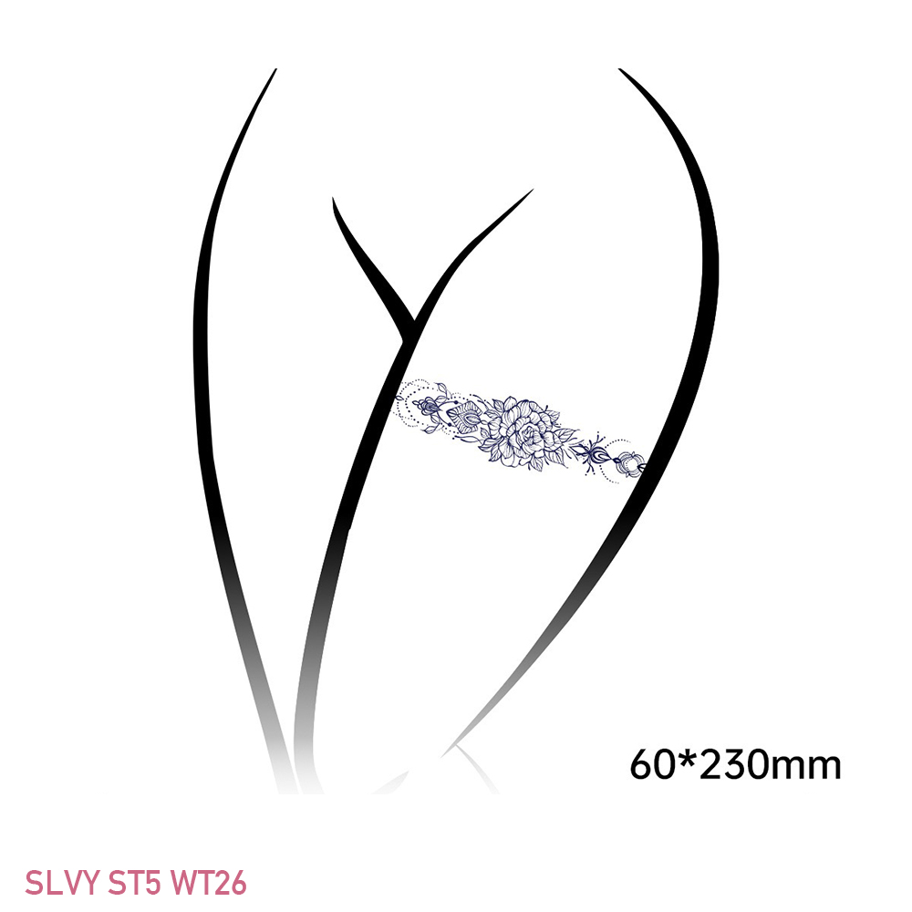 Stunning Temporary Thigh Tattoos Floral Band Set - Image 21