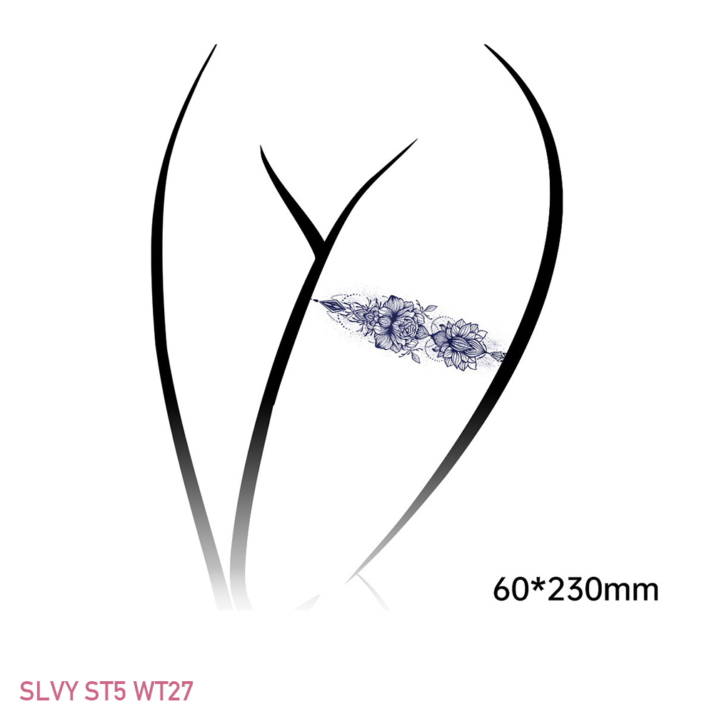 Stunning Temporary Thigh Tattoos Floral Band Set - Image 22