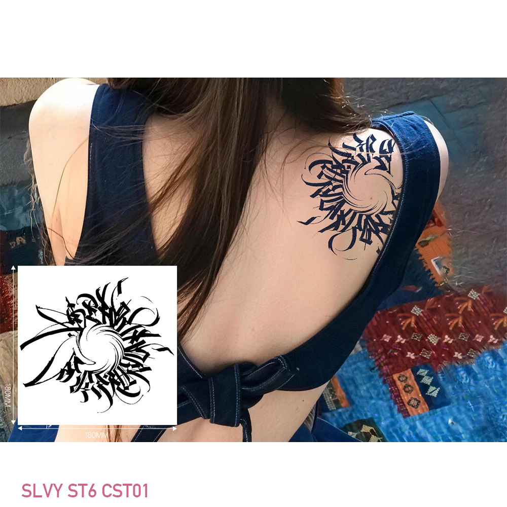 Bold Arm Sticker Tattoo Gothic Calligraphy Set - Image 2