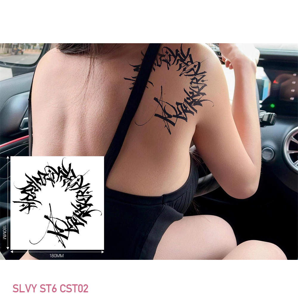 Bold Arm Sticker Tattoo Gothic Calligraphy Set - Image 3