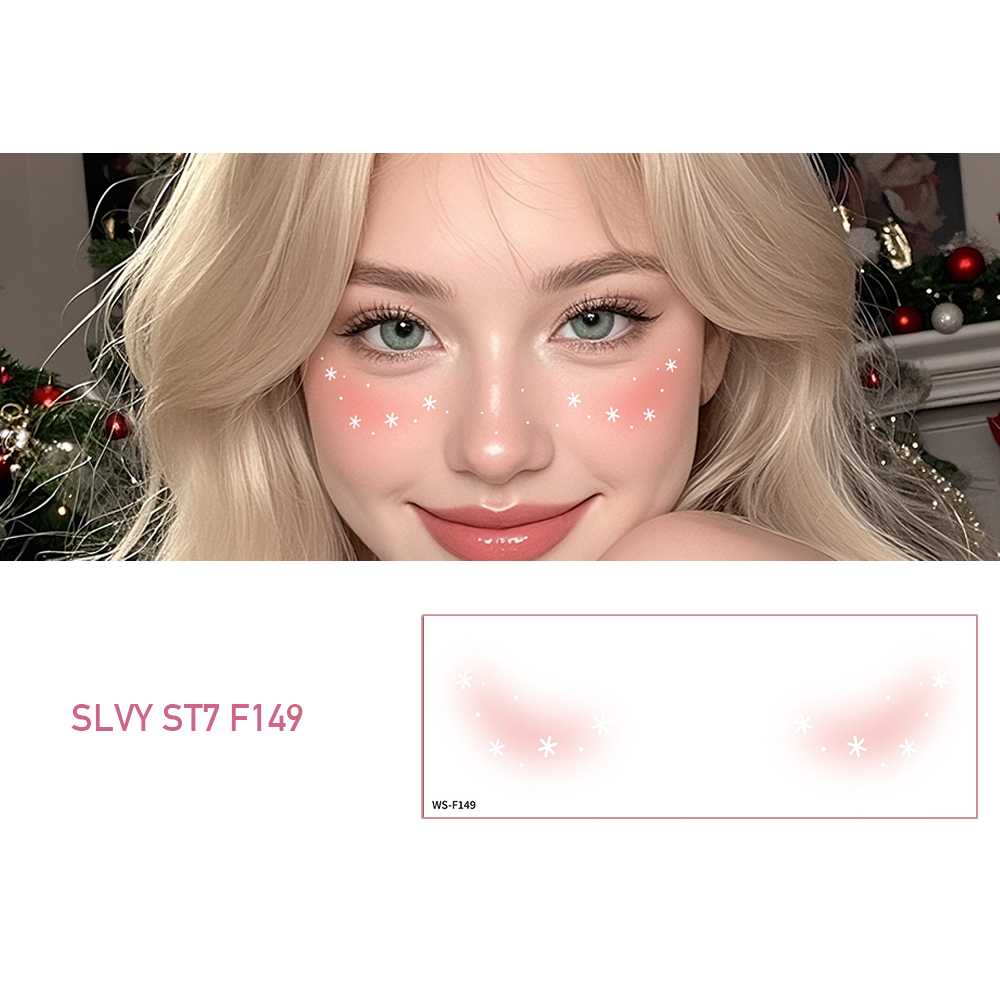 Joyful Christmas Fake Tattoos Face Makeup Set - Image 10