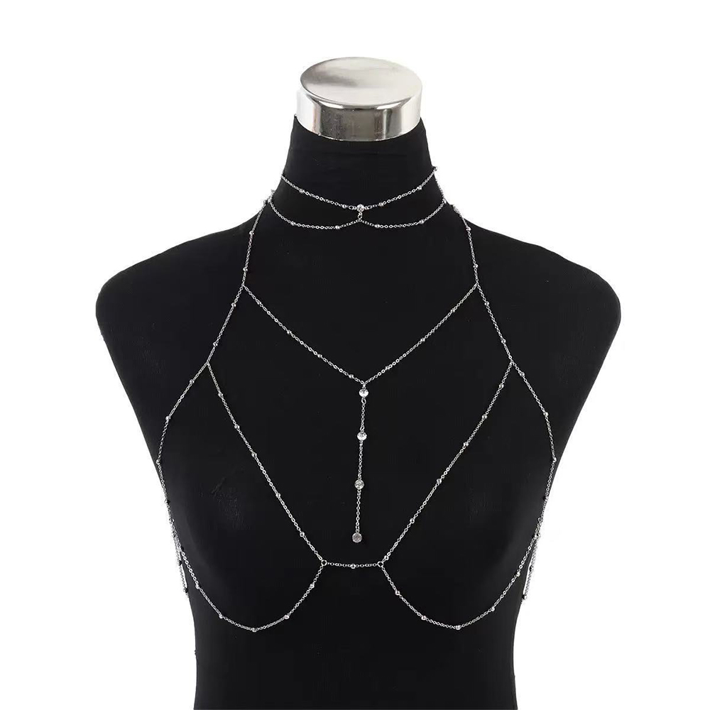 SLVY Elegant Body Chain Chest – Gold & Silver Layers - Image 3