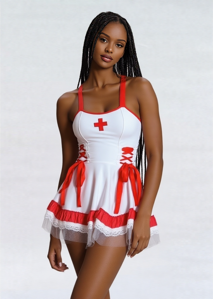 Nurse Costume White Lace Sexy Nurse Dress