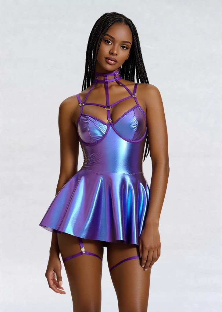 Y89 sexy purple nightgown
