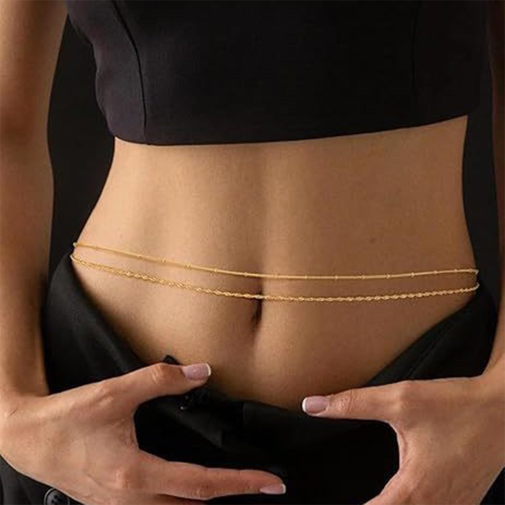 YL2 SLVY Dainty Double-Layer Belly Chain